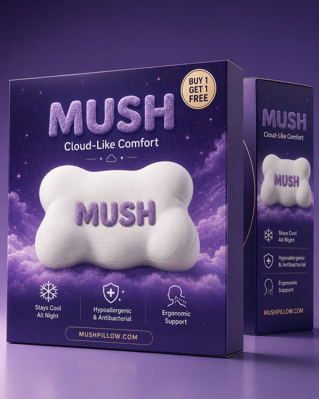 MUSH cloud-like comfort pillow box — Buy 1 Get 1 Free